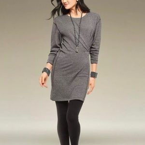 CABI 3650 Put On Sweatshirt Dress Heather Gray Long Sleeve Large
